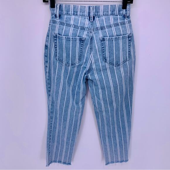 Pacsun High Rise Straight Striped Cropped Jeans Womens Size 25 - Picture 5 of 11